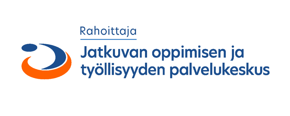 Jatkuvan oppimisen ja työllisyyden palvelukeskuksen sini-oranssi logo.