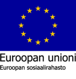 Euroopan sosiaalirahaston sininen EU-lippulogo.