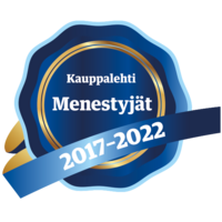 Sininen Kauppalehden kestomenestyjät 2017-2021 -sinetti.