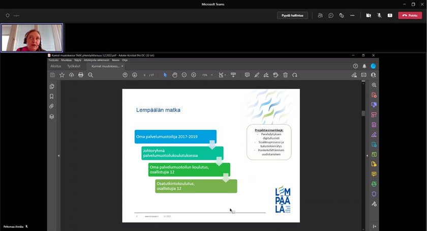 Lempäälän kunnan palvelumuotoilun portaat.