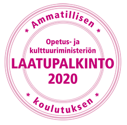 Pinkki laatupalkintoleima 2020.