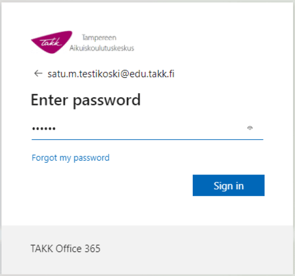 Two-factor authentication - Enter your password.